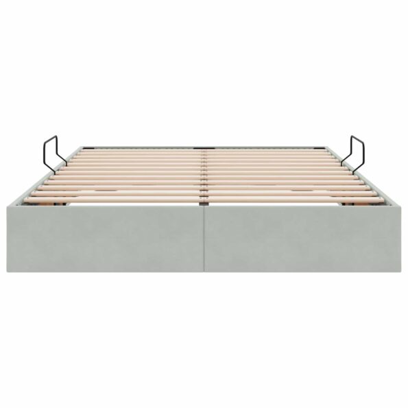 vidaXL Otomanový posteľný rám Svetlosivá 140 x 200 cm Zamat – Obrázok 7