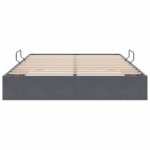 vidaXL Otomanový posteľný rám Tmavo šedá 140 x 200 cm Zamat – Obrázok 7