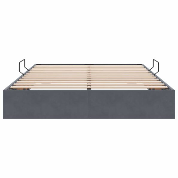vidaXL Otomanový posteľný rám Tmavo šedá 140 x 200 cm Zamat – Obrázok 7