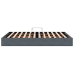 vidaXL Otomanový posteľný rám Tmavo šedá 140 x 200 cm Zamat – Obrázok 8