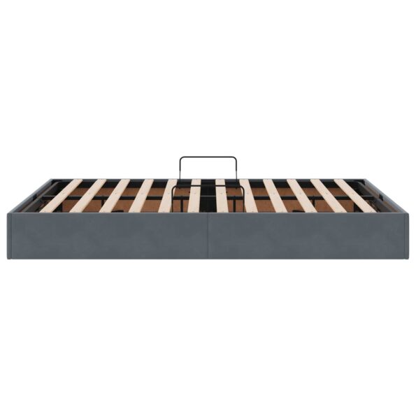 vidaXL Otomanový posteľný rám Tmavo šedá 140 x 200 cm Zamat – Obrázok 8