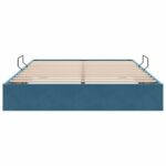 vidaXL Otomanový posteľný rám Tmavomodrá 140 x 200 cm Zamat – Obrázok 7