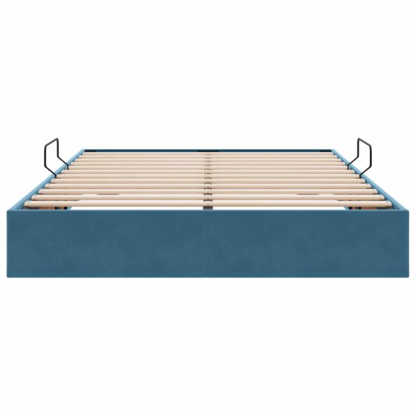 vidaXL Otomanový posteľný rám Tmavomodrá 140 x 200 cm Zamat – Obrázok 7