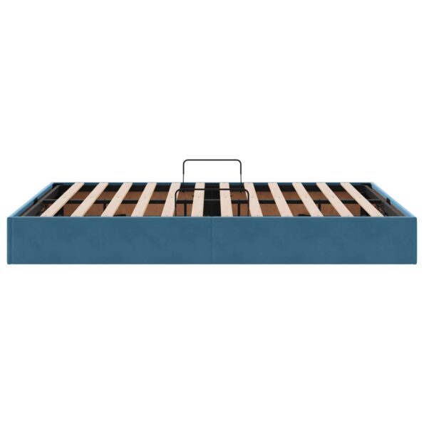 vidaXL Otomanový posteľný rám Tmavomodrá 140 x 200 cm Zamat – Obrázok 8