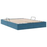 vidaXL Otomanový posteľný rám Tmavomodrá 140 x 200 cm Zamat – Obrázok 9