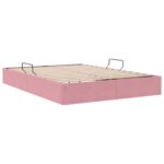 vidaXL Otomanový posteľný rám s úložiskom Ružová 140 x 200 cm Zamat – Obrázok 5