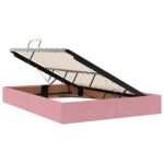 vidaXL Otomanový posteľný rám s úložiskom Ružová 140 x 200 cm Zamat – Obrázok 6