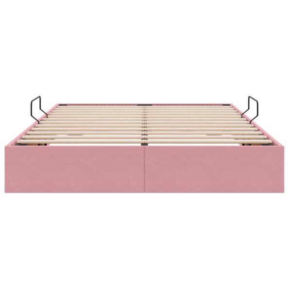 vidaXL Otomanový posteľný rám s úložiskom Ružová 140 x 200 cm Zamat – Obrázok 7