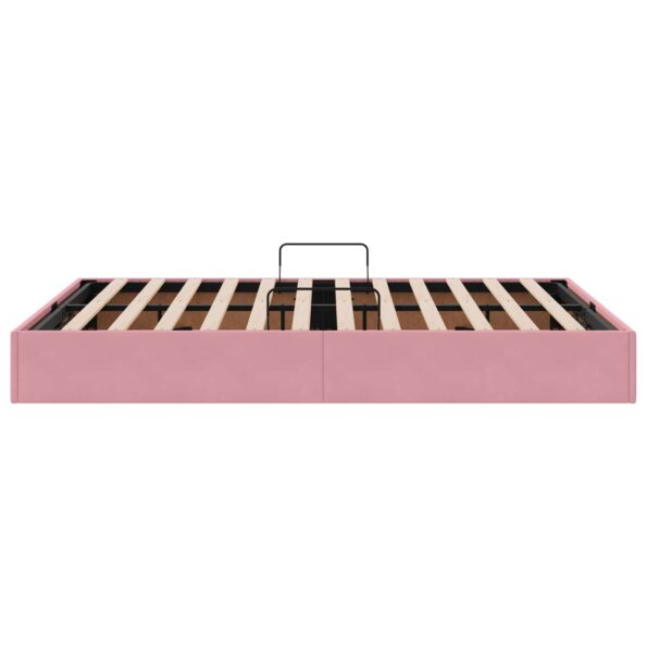 vidaXL Otomanový posteľný rám s úložiskom Ružová 140 x 200 cm Zamat – Obrázok 8