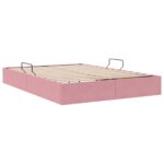 vidaXL Otomanový posteľný rám s úložiskom Ružová 140 x 200 cm Zamat – Obrázok 9