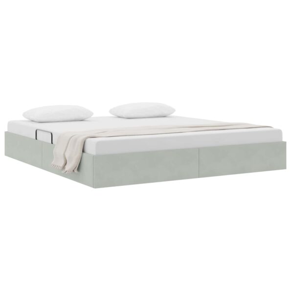 vidaXL Otomanový posteľný rám Svetlosivá 160 x 200 cm Zamat – Obrázok 3