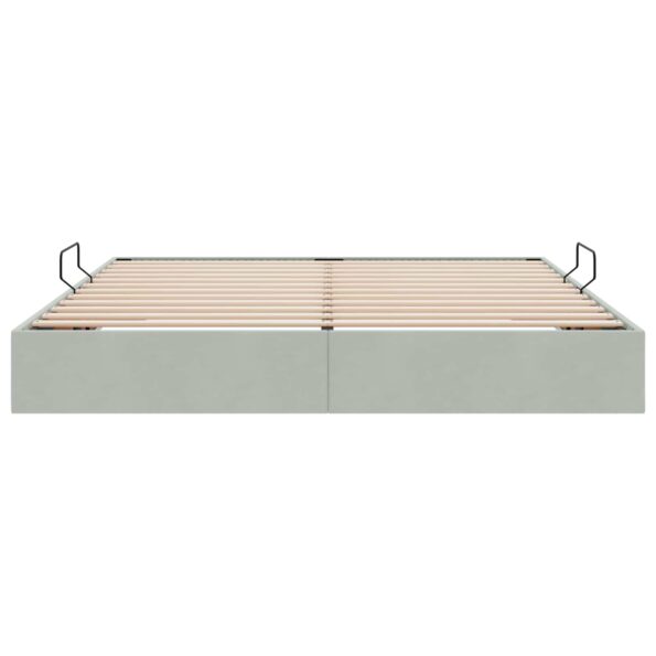 vidaXL Otomanový posteľný rám Svetlosivá 160 x 200 cm Zamat – Obrázok 7