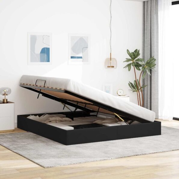 vidaXL Otomanový posteľný rám s úložiskom Čierny 160 x 200 cm Zamat – Obrázok 4