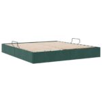 vidaXL Otomanový posteľný rám Tmavozelená 160 x 200 cm Zamat – Obrázok 5