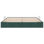 vidaXL Otomanový posteľný rám Tmavozelená 160 x 200 cm Zamat – Obrázok 7