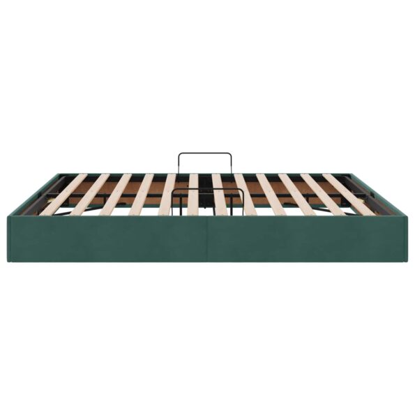 vidaXL Otomanový posteľný rám Tmavozelená 160 x 200 cm Zamat – Obrázok 8