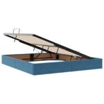 vidaXL Otomanový posteľný rám Tmavomodrá 160 x 200 cm Zamat – Obrázok 6