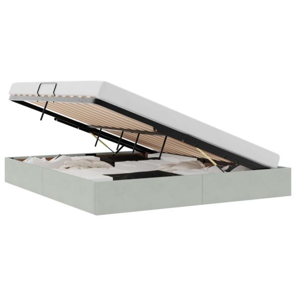 vidaXL Otomanový posteľný rám Svetlosivá 180 x 200 cm Zamat – Obrázok 2