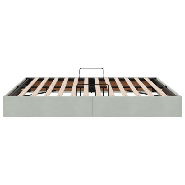 vidaXL Otomanový posteľný rám Svetlosivá 180 x 200 cm Zamat – Obrázok 8