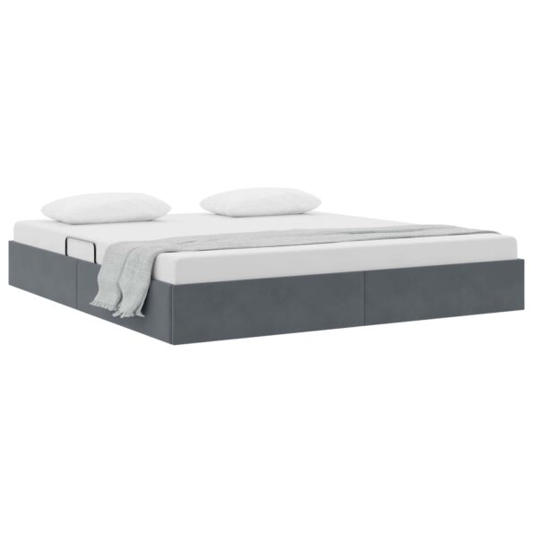 vidaXL Otomanový posteľný rám Tmavo šedá 180 x 200 cm Zamat – Obrázok 3