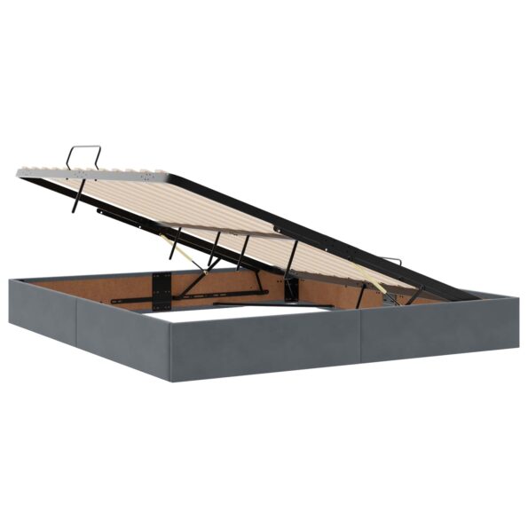 vidaXL Otomanový posteľný rám Tmavo šedá 180 x 200 cm Zamat – Obrázok 6