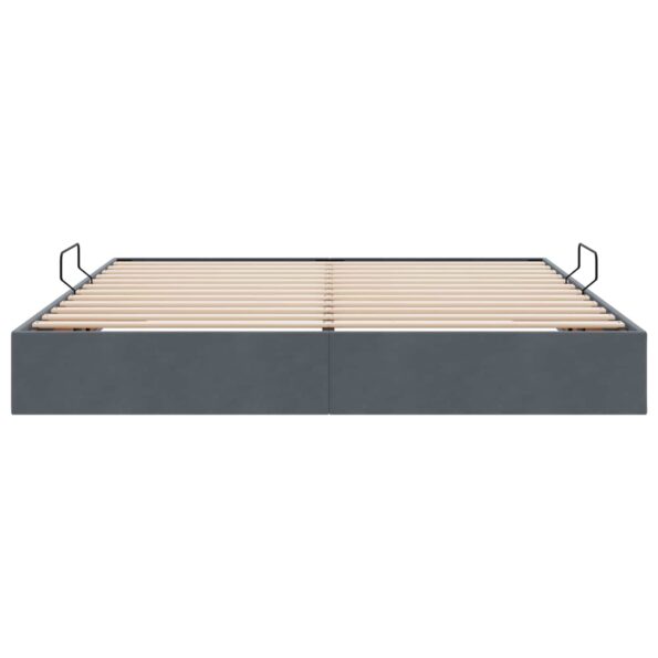vidaXL Otomanový posteľný rám Tmavo šedá 180 x 200 cm Zamat – Obrázok 7