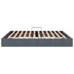 vidaXL Otomanový posteľný rám Tmavo šedá 180 x 200 cm Zamat – Obrázok 8