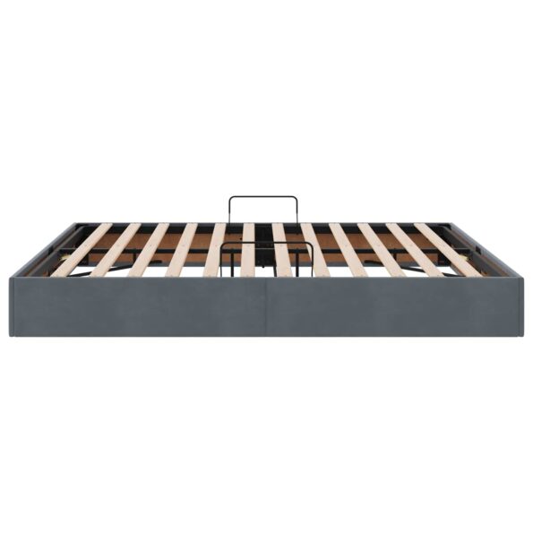 vidaXL Otomanový posteľný rám Tmavo šedá 180 x 200 cm Zamat – Obrázok 8