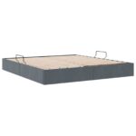 vidaXL Otomanový posteľný rám Tmavo šedá 180 x 200 cm Zamat – Obrázok 9