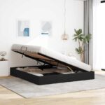 vidaXL Otomanový posteľný rám s úložiskom Čierny 180 x 200 cm Zamat – Obrázok 4
