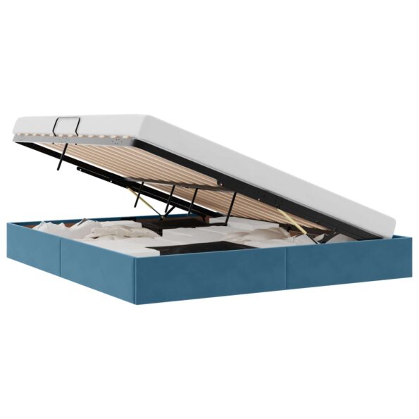 vidaXL Otomanový posteľný rám Tmavomodrá 180 x 200 cm Zamat – Obrázok 2