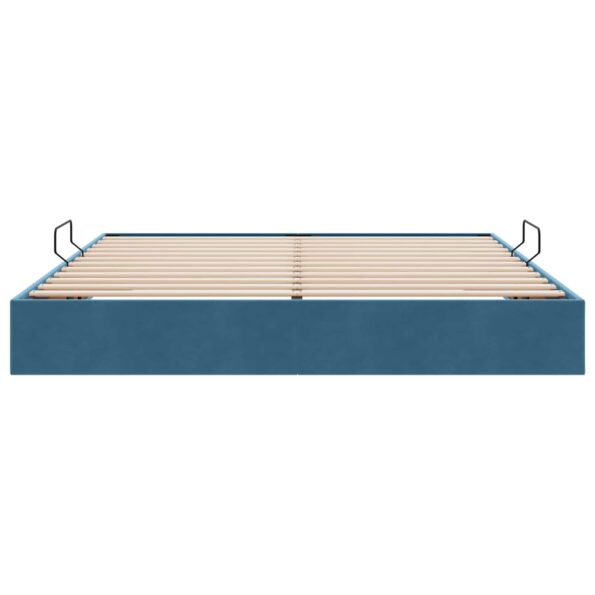 vidaXL Otomanový posteľný rám Tmavomodrá 180 x 200 cm Zamat – Obrázok 7
