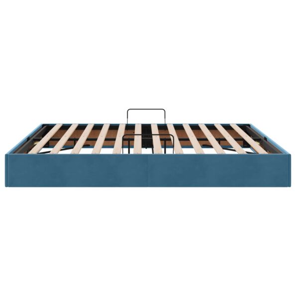 vidaXL Otomanový posteľný rám Tmavomodrá 180 x 200 cm Zamat – Obrázok 8