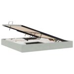 vidaXL Otomanový posteľný rám Svetlosivá 200 x 200 cm Zamat – Obrázok 2
