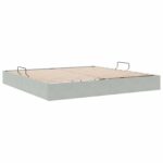 vidaXL Otomanový posteľný rám Svetlosivá 200 x 200 cm Zamat – Obrázok 5