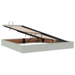 vidaXL Otomanový posteľný rám Svetlosivá 200 x 200 cm Zamat – Obrázok 6