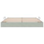 vidaXL Otomanový posteľný rám Svetlosivá 200 x 200 cm Zamat – Obrázok 7