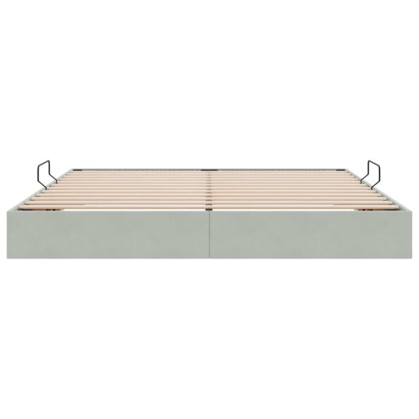 vidaXL Otomanový posteľný rám Svetlosivá 200 x 200 cm Zamat – Obrázok 7