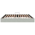 vidaXL Otomanový posteľný rám Svetlosivá 200 x 200 cm Zamat – Obrázok 8