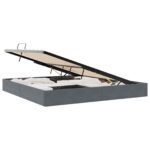 vidaXL Otomanový posteľný rám Tmavo šedá 200 x 200 cm Zamat – Obrázok 2