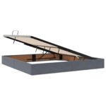 vidaXL Otomanový posteľný rám Tmavo šedá 200 x 200 cm Zamat – Obrázok 6