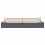 vidaXL Otomanový posteľný rám Tmavo šedá 200 x 200 cm Zamat – Obrázok 7