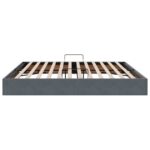 vidaXL Otomanový posteľný rám Tmavo šedá 200 x 200 cm Zamat – Obrázok 8