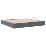 vidaXL Otomanový posteľný rám Tmavo šedá 200 x 200 cm Zamat – Obrázok 9
