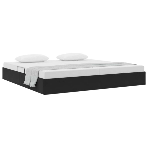 vidaXL Otomanový posteľný rám s úložiskom Čierny 200 x 200 cm Zamat – Obrázok 3