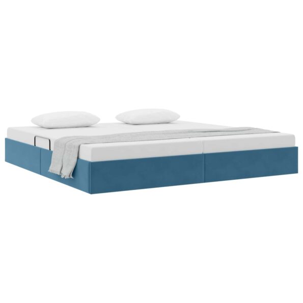 vidaXL Otomanový posteľný rám Tmavomodrá 200 x 200 cm Zamat – Obrázok 3