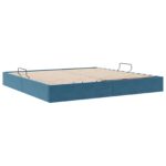 vidaXL Otomanový posteľný rám Tmavomodrá 200 x 200 cm Zamat – Obrázok 5