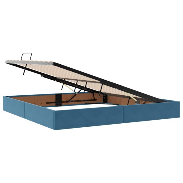 vidaXL Otomanový posteľný rám Tmavomodrá 200 x 200 cm Zamat – Obrázok 6