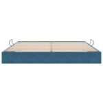 vidaXL Otomanový posteľný rám Tmavomodrá 200 x 200 cm Zamat – Obrázok 7