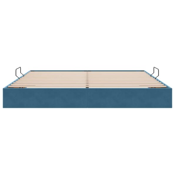 vidaXL Otomanový posteľný rám Tmavomodrá 200 x 200 cm Zamat – Obrázok 7